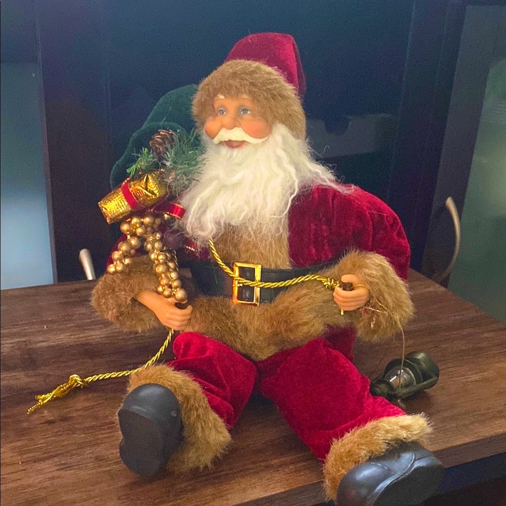 Red and Gold Santa Claus Holiday Decor